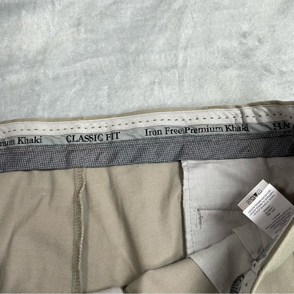 Haggar Pants 42x29 Mens NWT Iron Free Premium Khaki Classic Fit - Picture 8 of 9